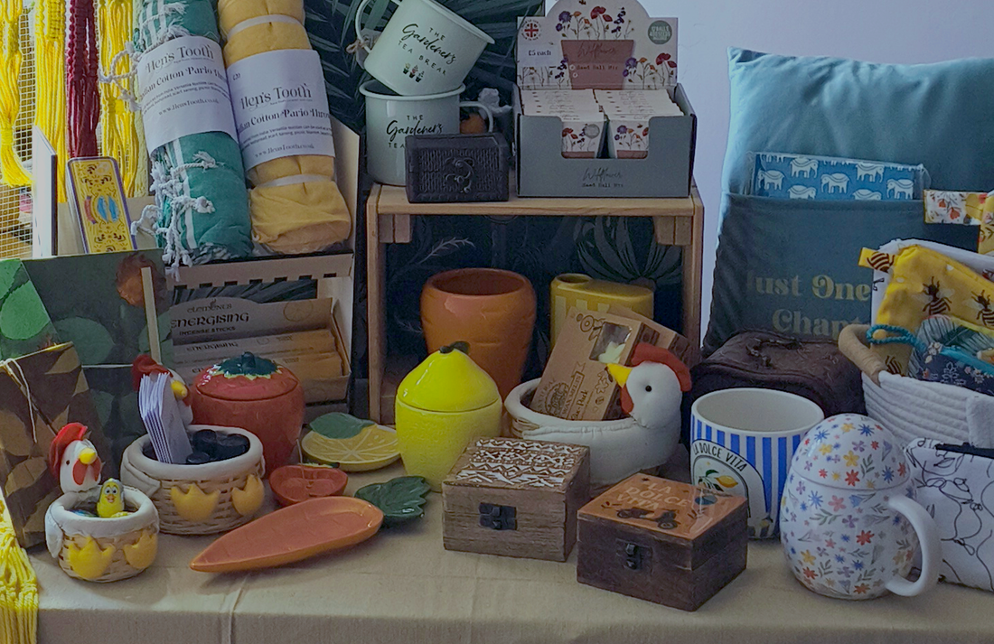 gift item displayed on a market stall