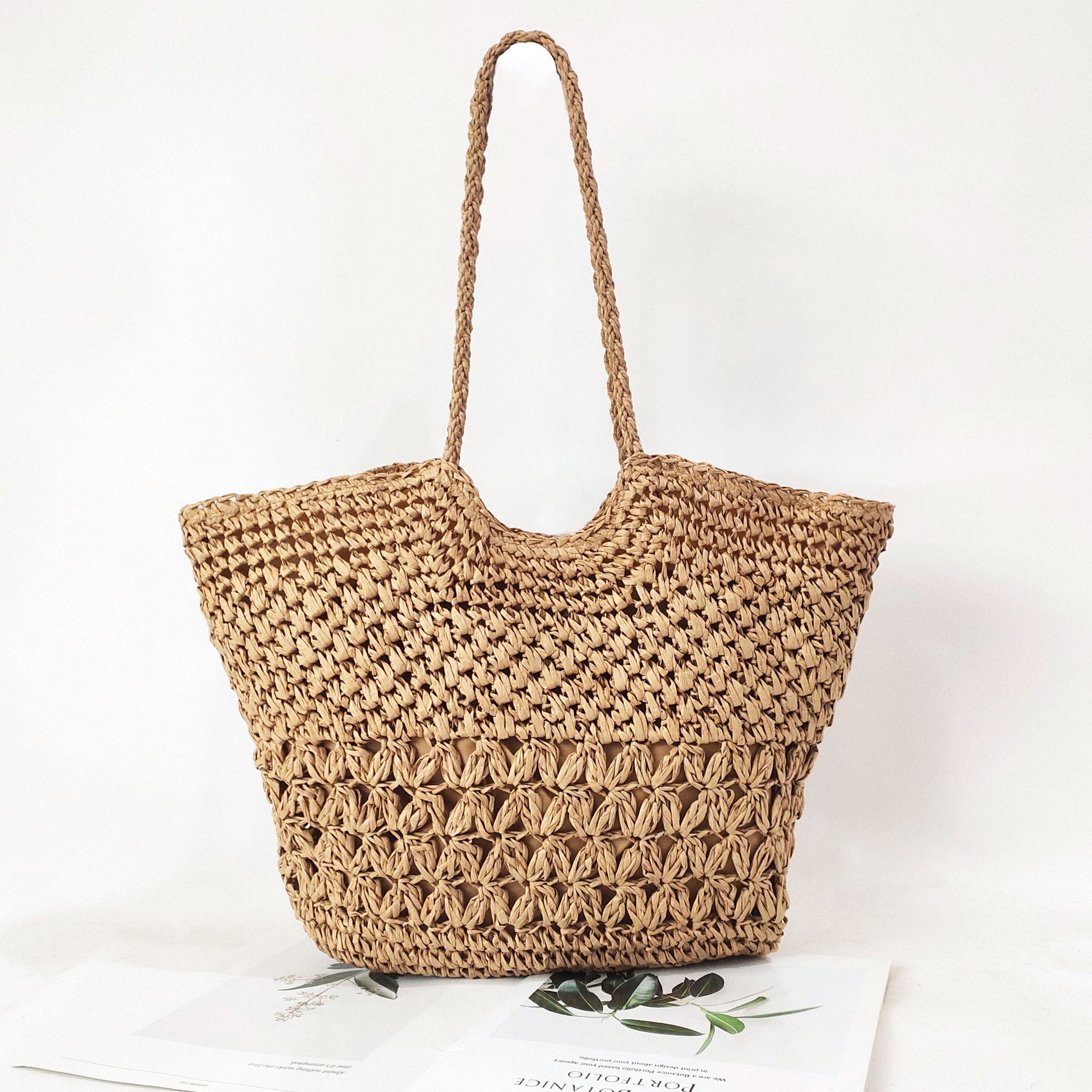 Hedge and Heather Straw Tote
