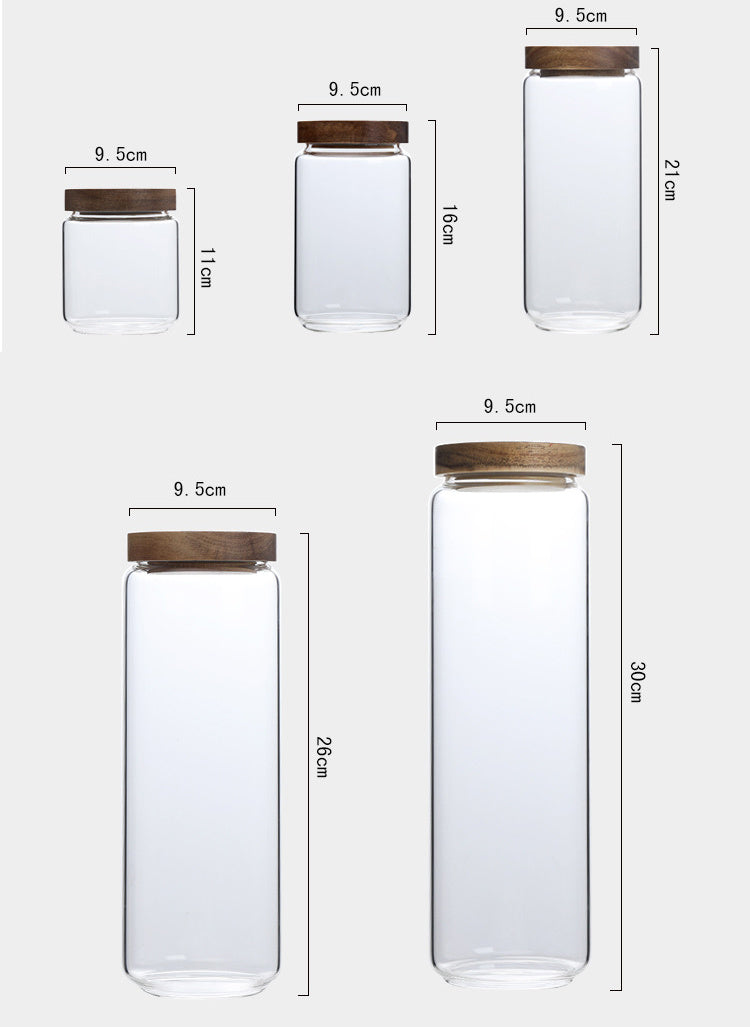 Rustic Glass Jars with Acacia Wooden Lids