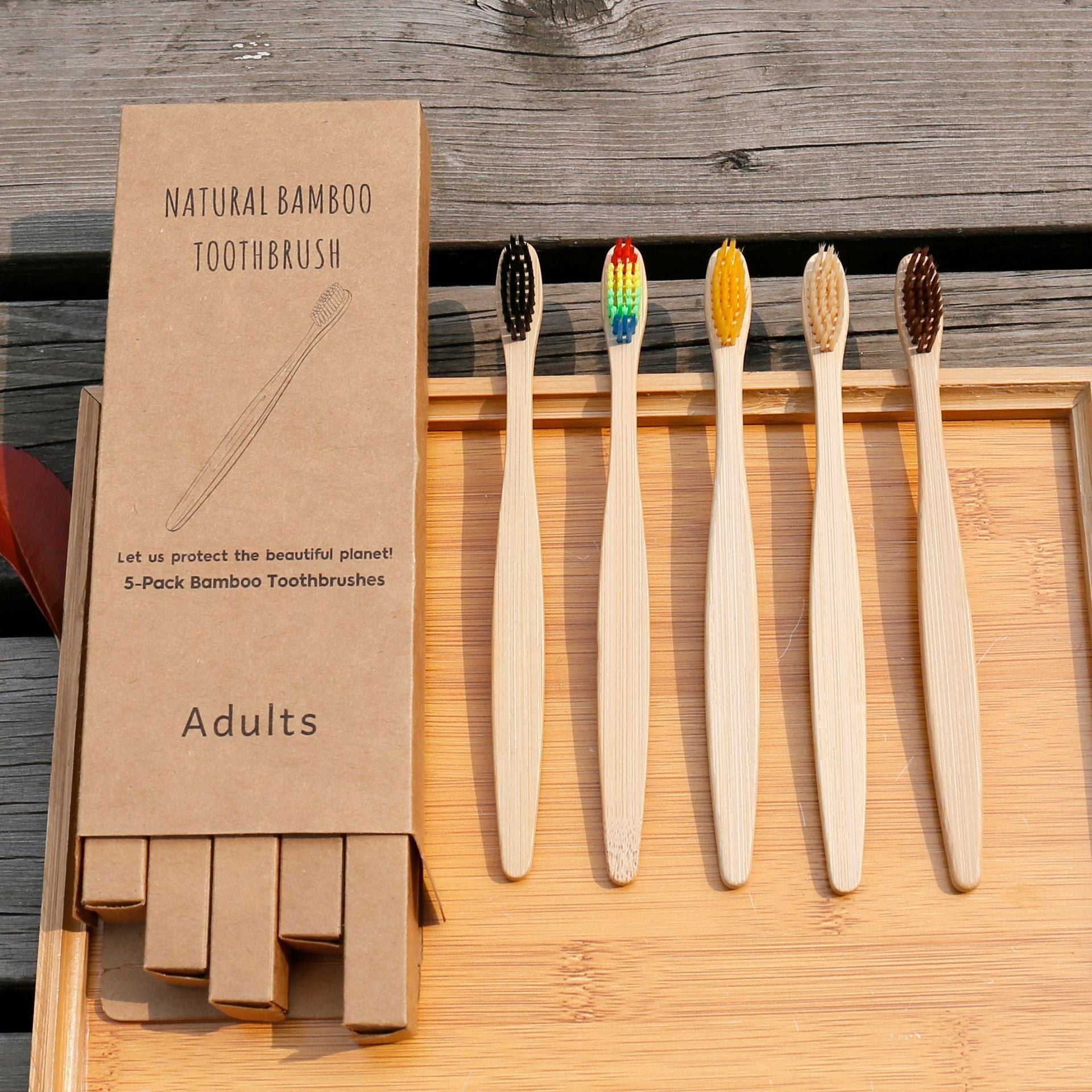 Sustainable Bamboo Toothbrushes – Colourful Multipack Set