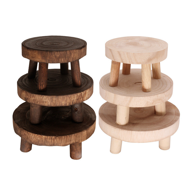 Natural Solid Wood Mini Plant Stand – Compact & Charming