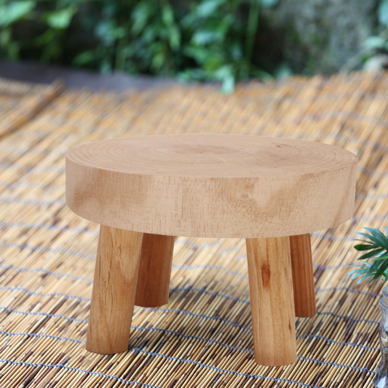 Natural Solid Wood Mini Plant Stand – Compact & Charming