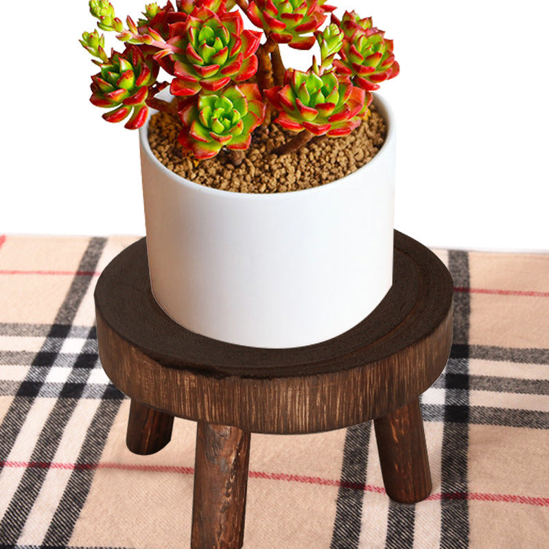 Natural Solid Wood Mini Plant Stand – Compact & Charming