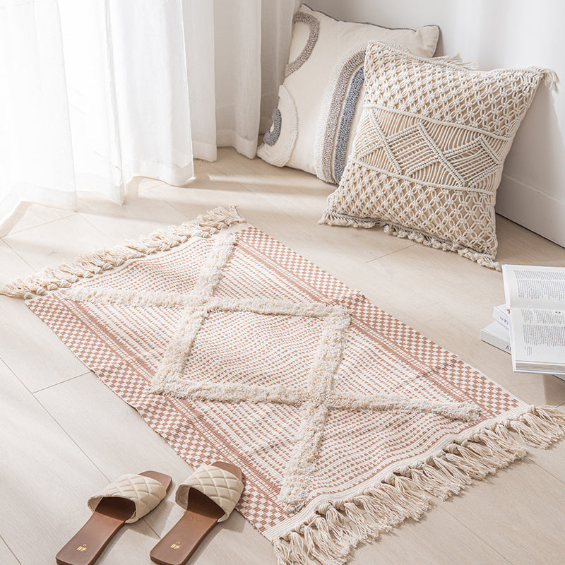Modern Minimalist Boho Tufted Woven Rug