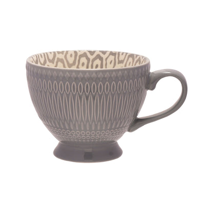 Set of 4 Textured Ceramic Tea Cups