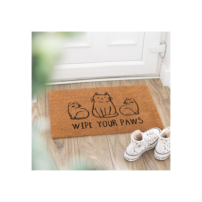 Natural 'Wipe Your Paws' Cat Doormat