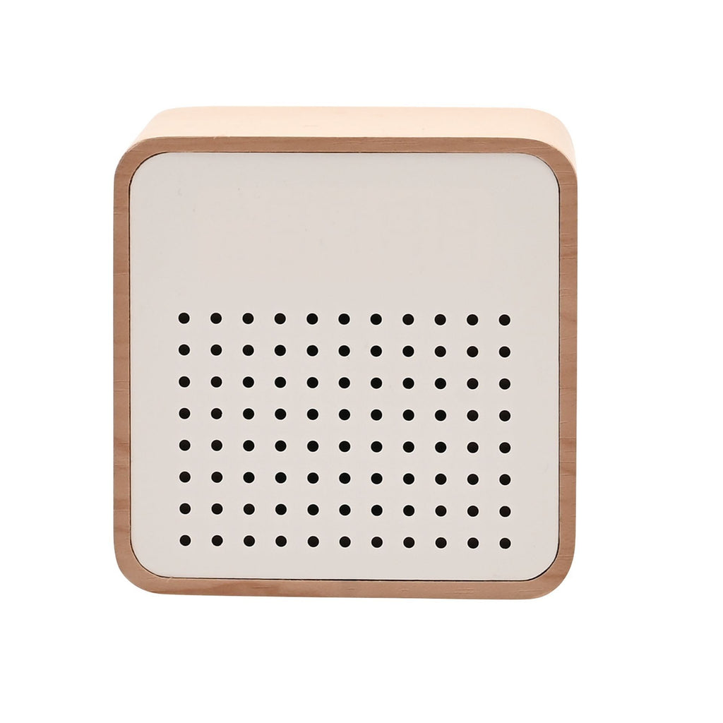Interval Wooden Alarm Clock with Bluetooth Speaker - White