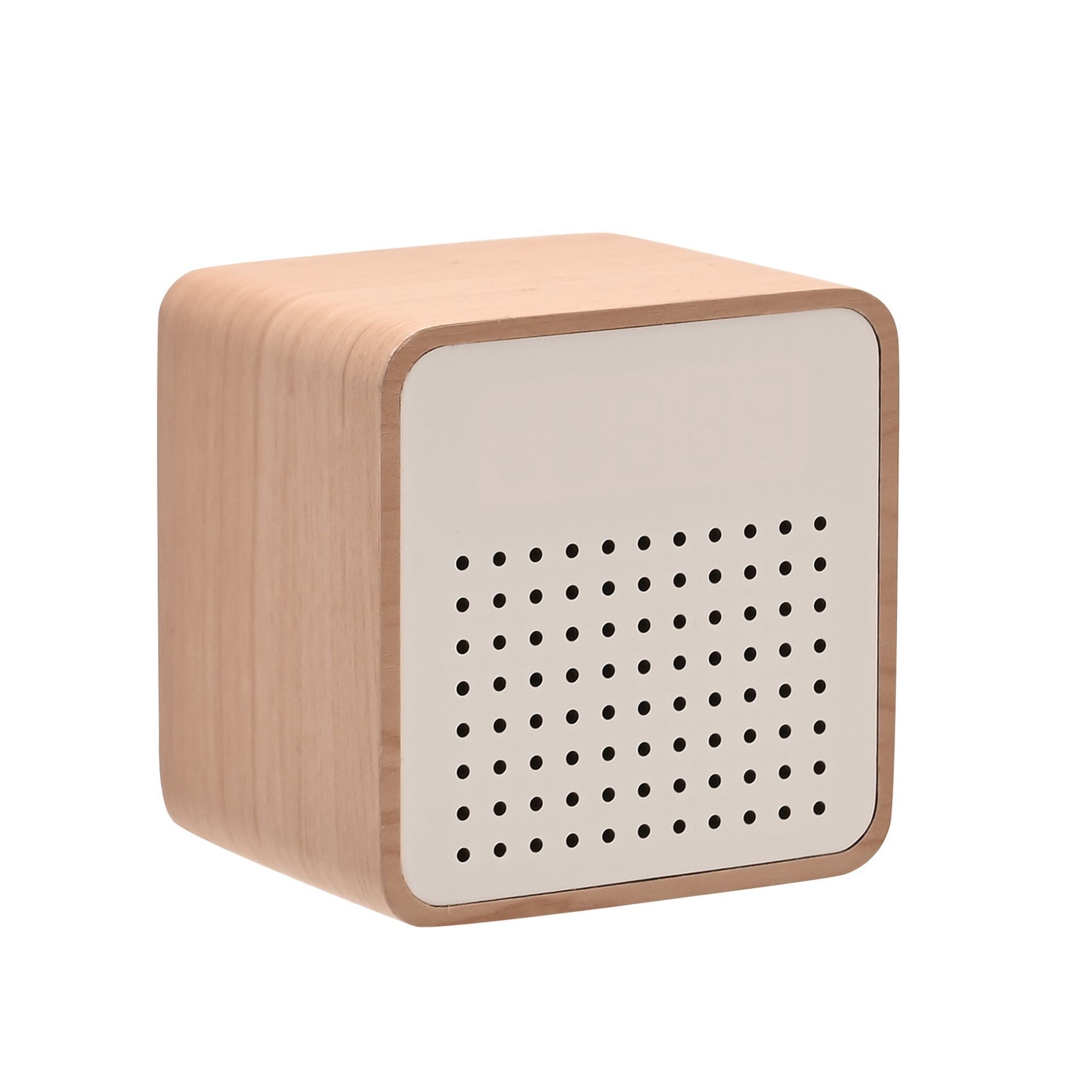 Interval Wooden Alarm Clock with Bluetooth Speaker - White