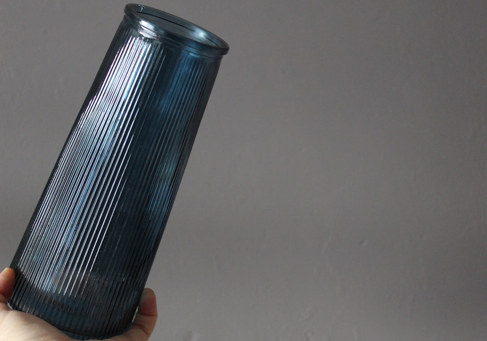 Tall Glass Vase - Ocean Blue
