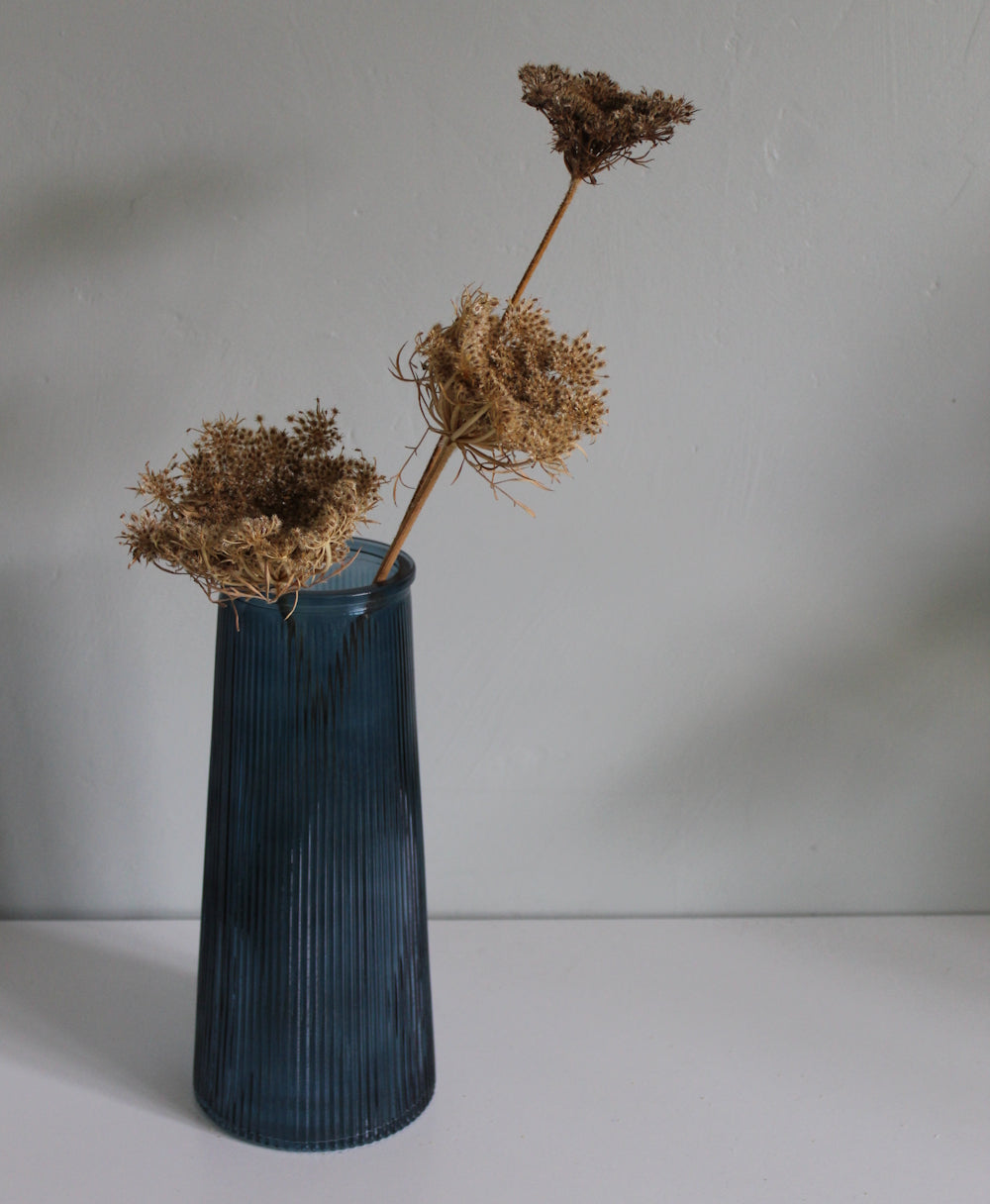 Tall Glass Vase - Ocean Blue
