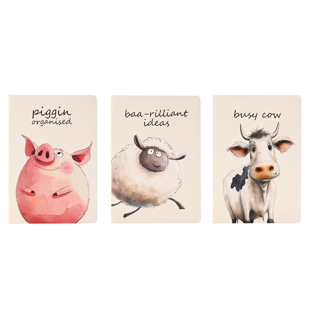 The Funny Farm Set of 3 A5 Notebooks