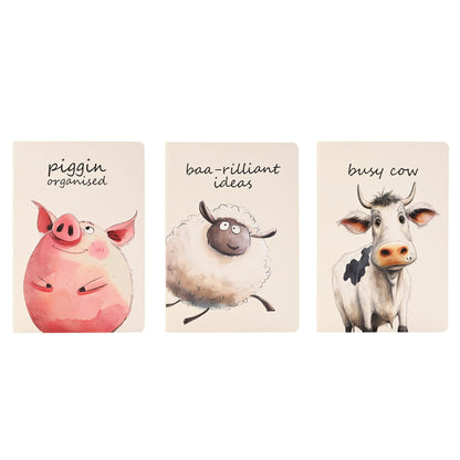 The Funny Farm Set of 3 A5 Notebooks