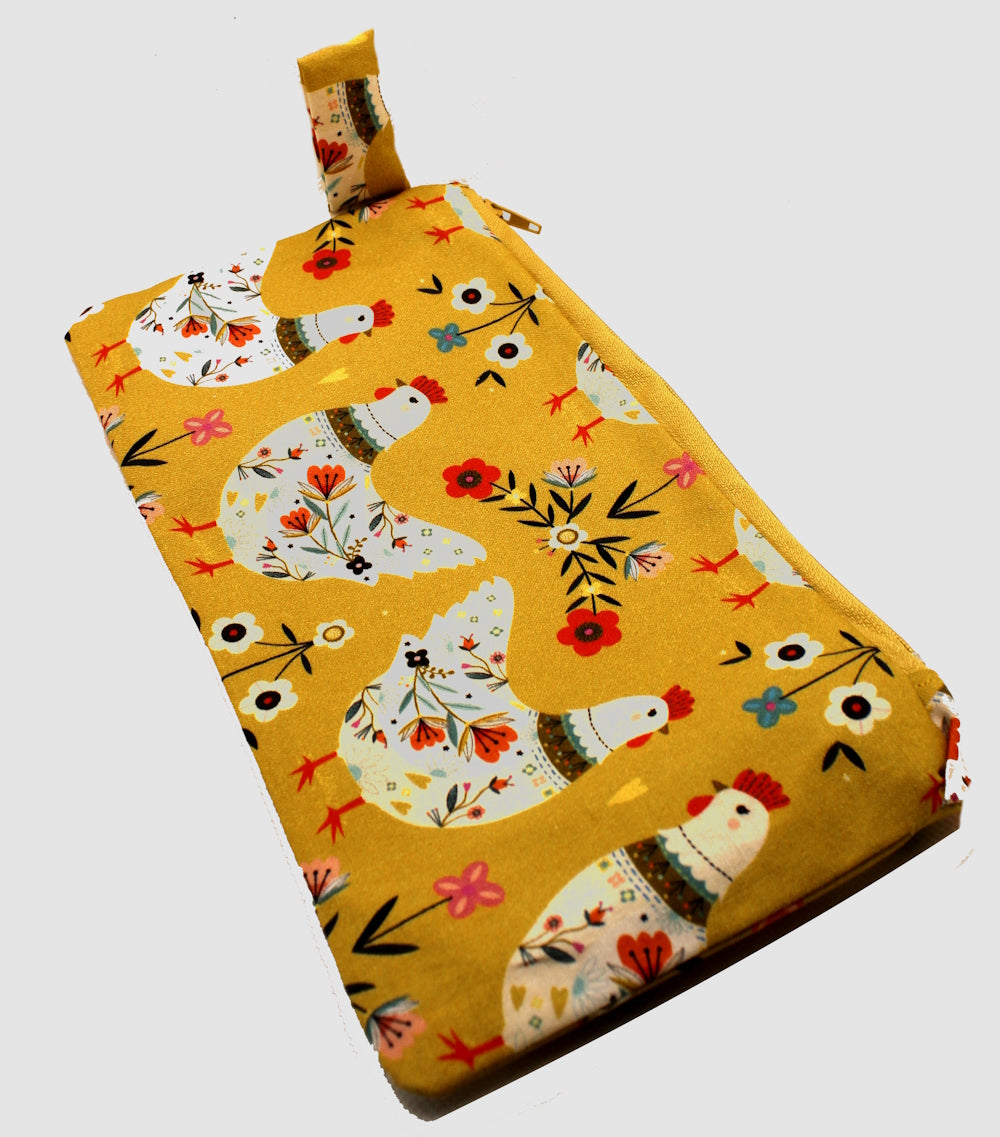 Chicken Folk - Handmade Pouch Trio