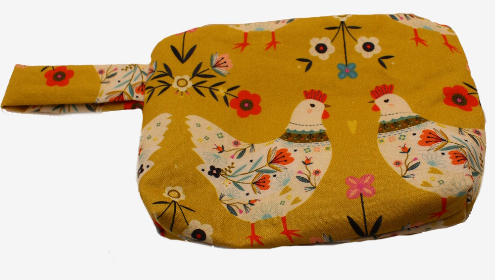 Chicken Folk - Handmade Pouch Trio