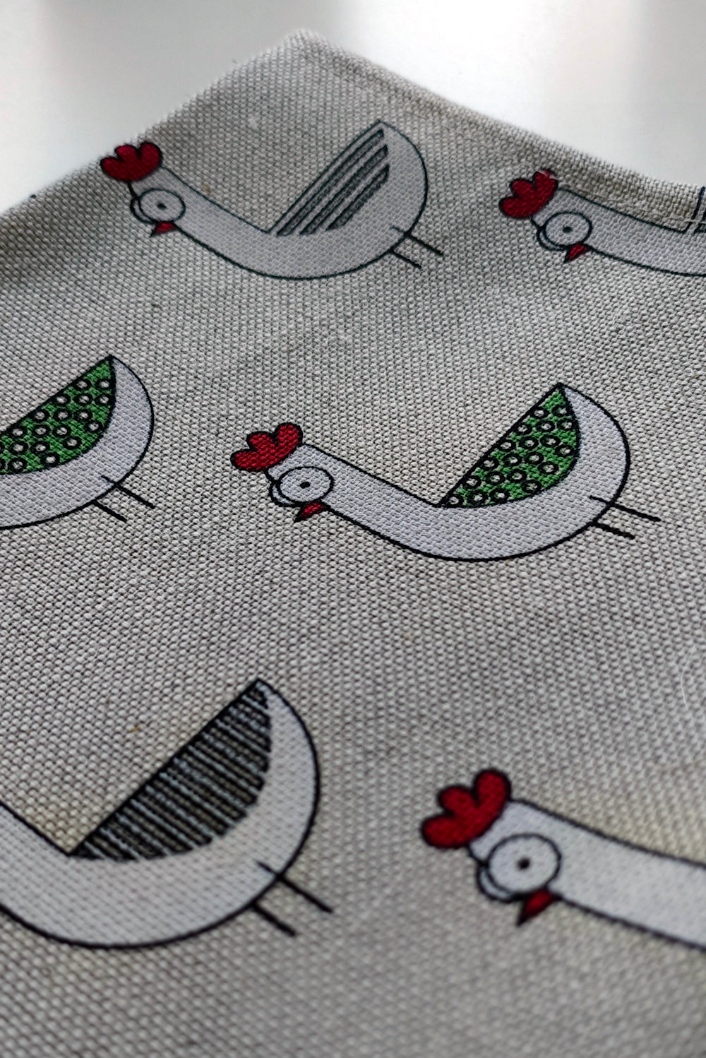 Quirky Chickens Lithuanian Linen Tea Towel