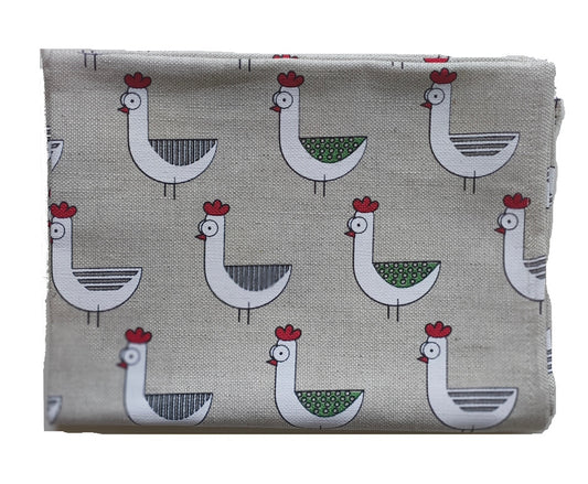 Quirky Chickens Lithuanian Linen Tea Towel