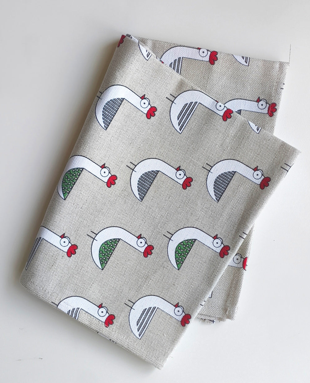 Quirky Chickens Lithuanian Linen Tea Towel