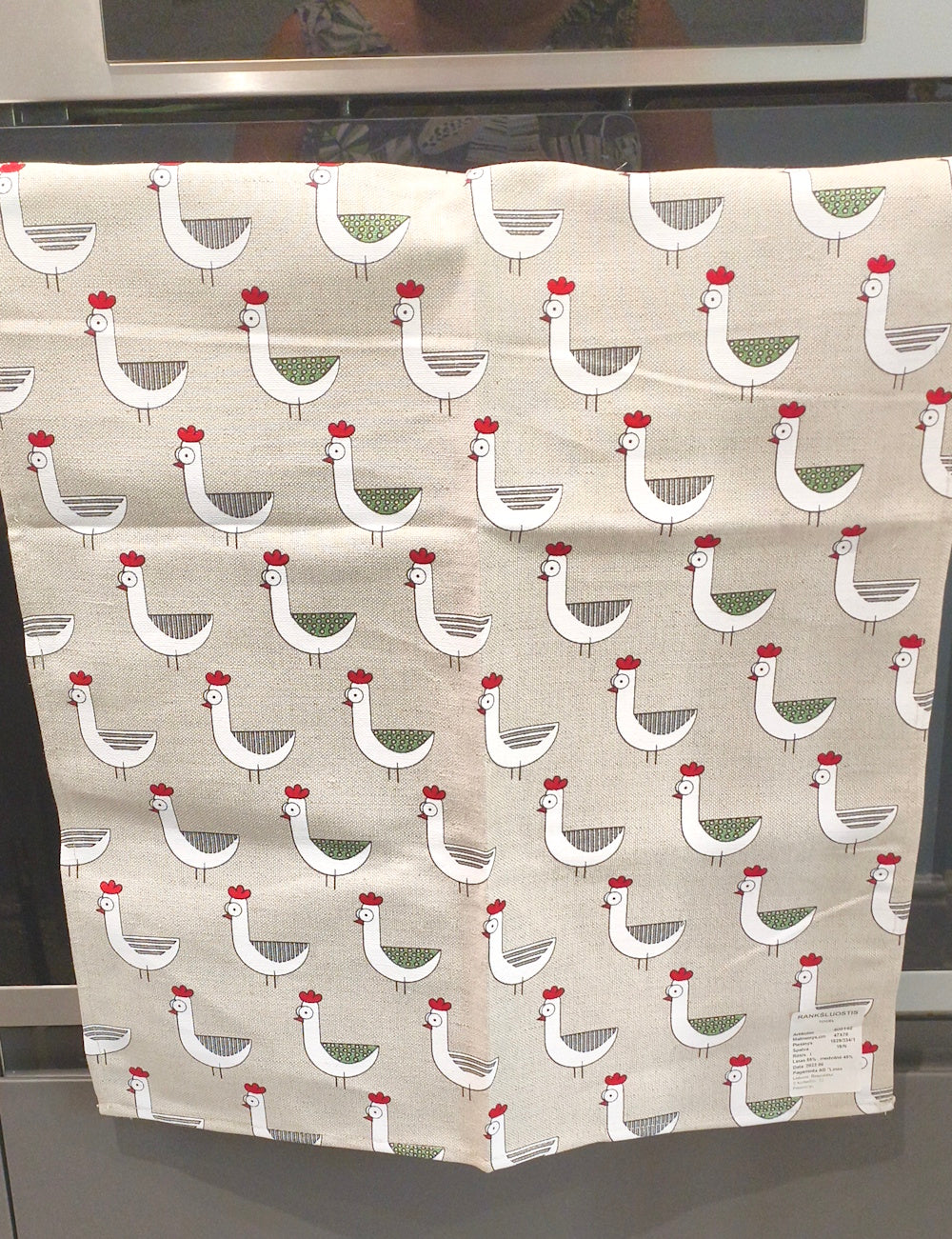 Quirky Chickens Lithuanian Linen Tea Towel