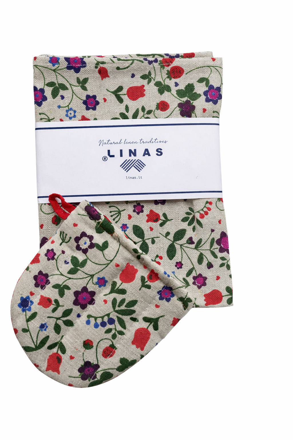 Floral Folk Art Tea towel & Mitt Set