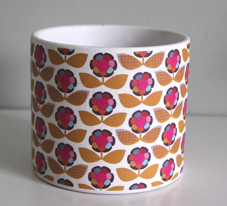 Geometric Flowers - Ceramic Plant Pot