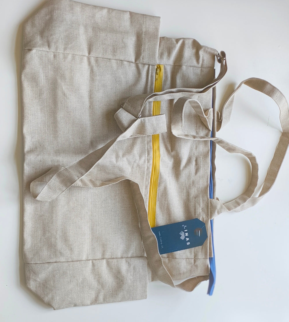 Large Lithuanian Linen Bag - Cream