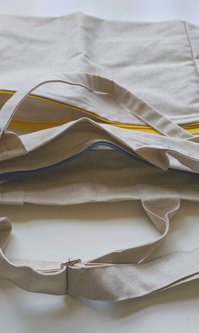 Large Lithuanian Linen Bag - Cream