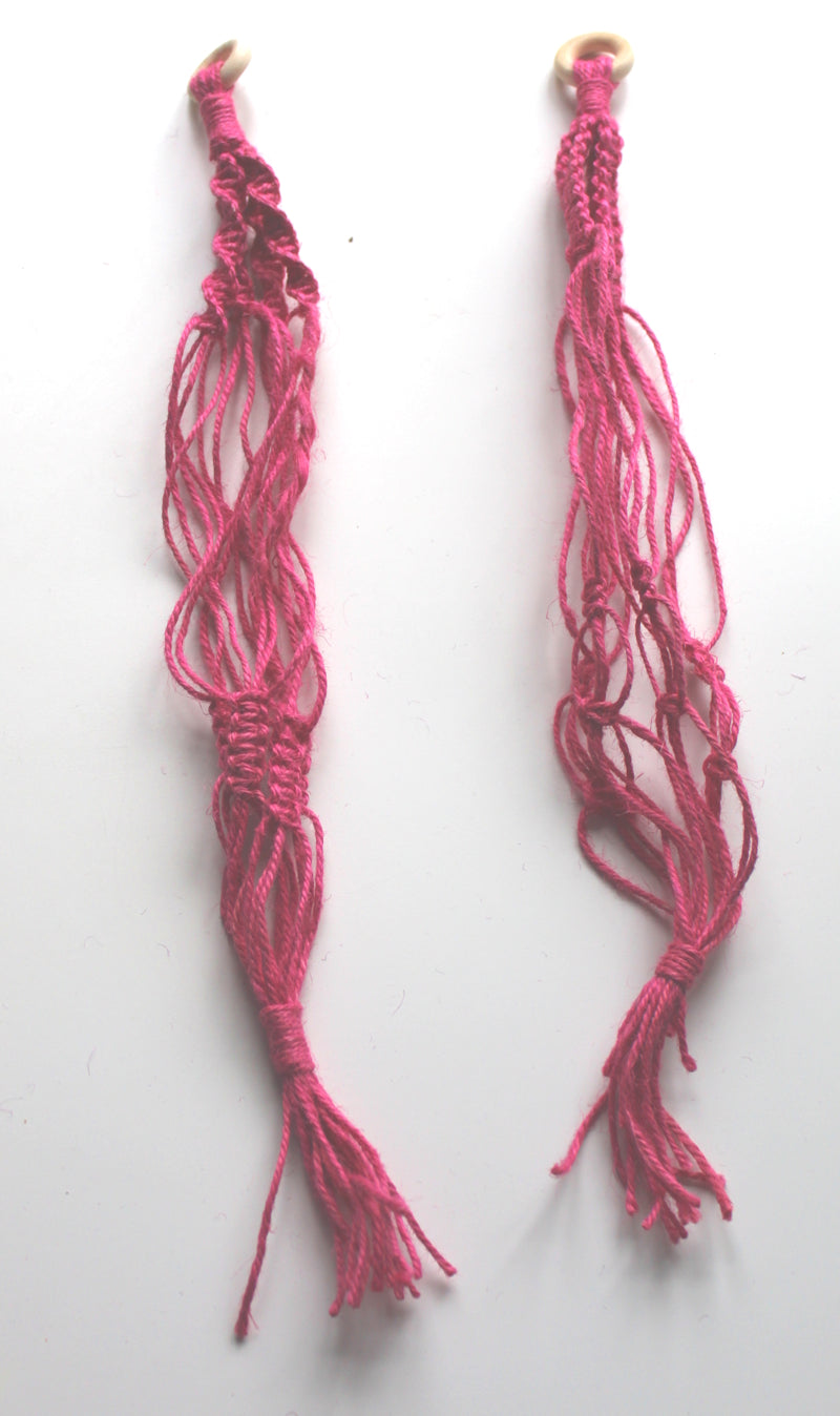 Macrame Pot Hangers - Magenta
