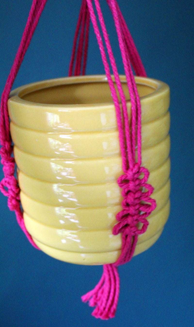 Macrame Pot Hangers - Magenta
