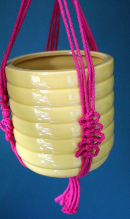 Macrame Pot Hangers - Magenta