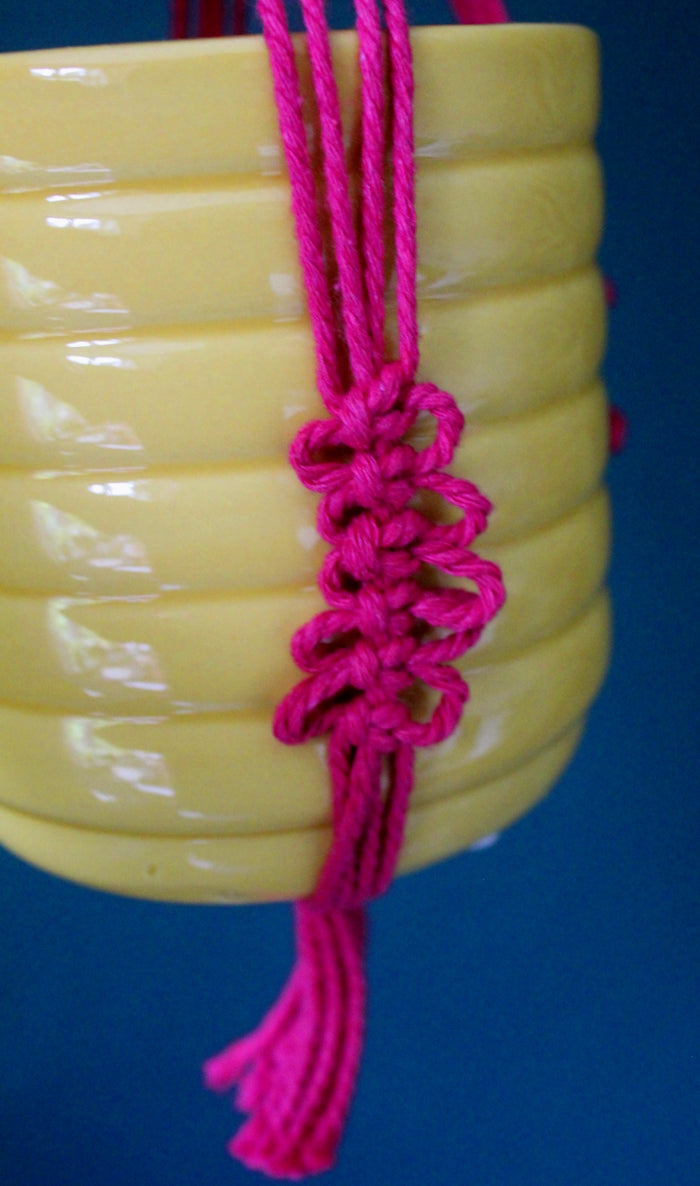 Macrame Pot Hangers - Magenta