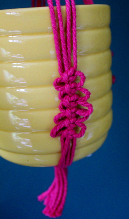 Macrame Pot Hangers - Magenta