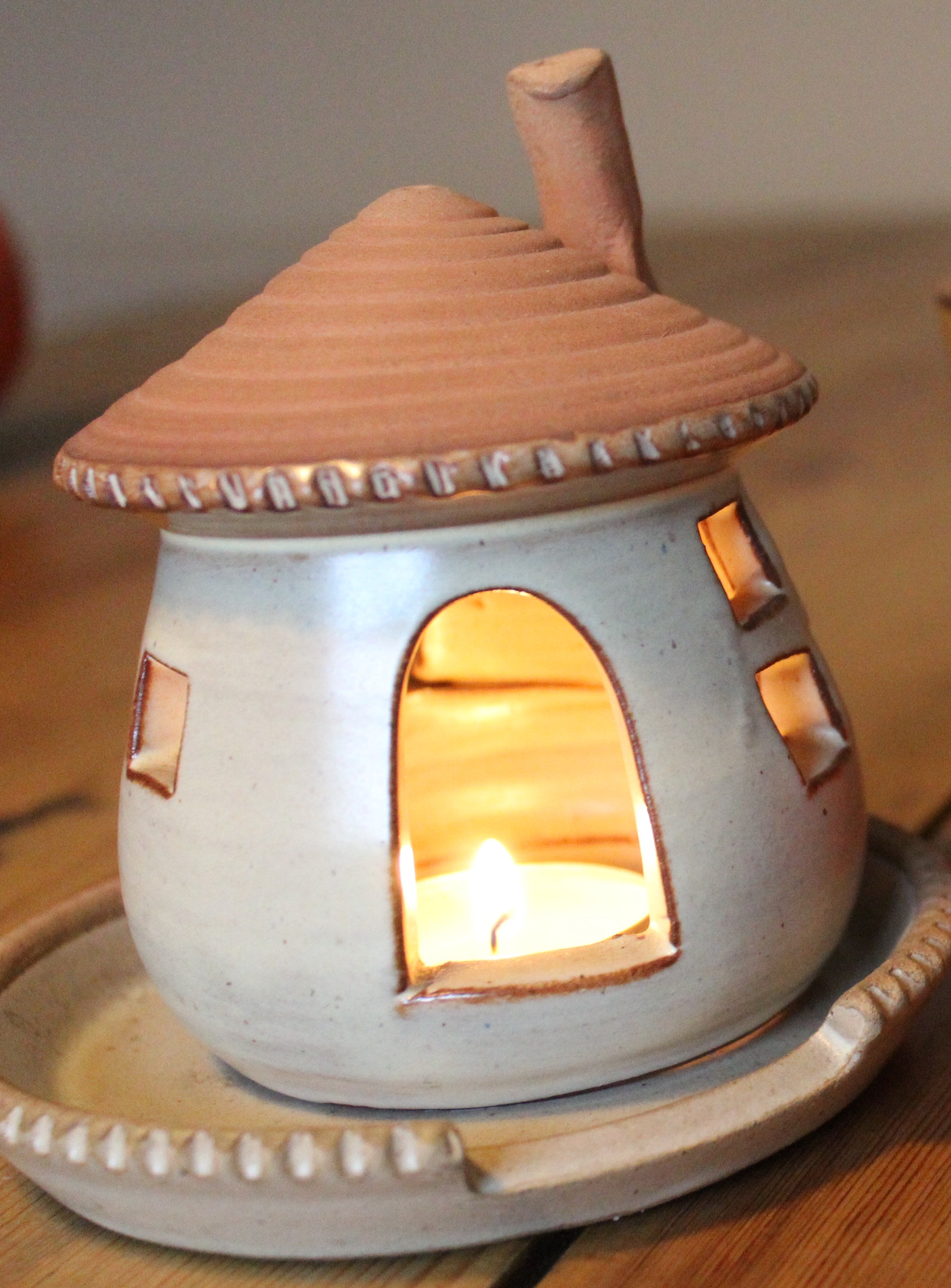 Mushroom Cottage Tealight Holder - One Off!