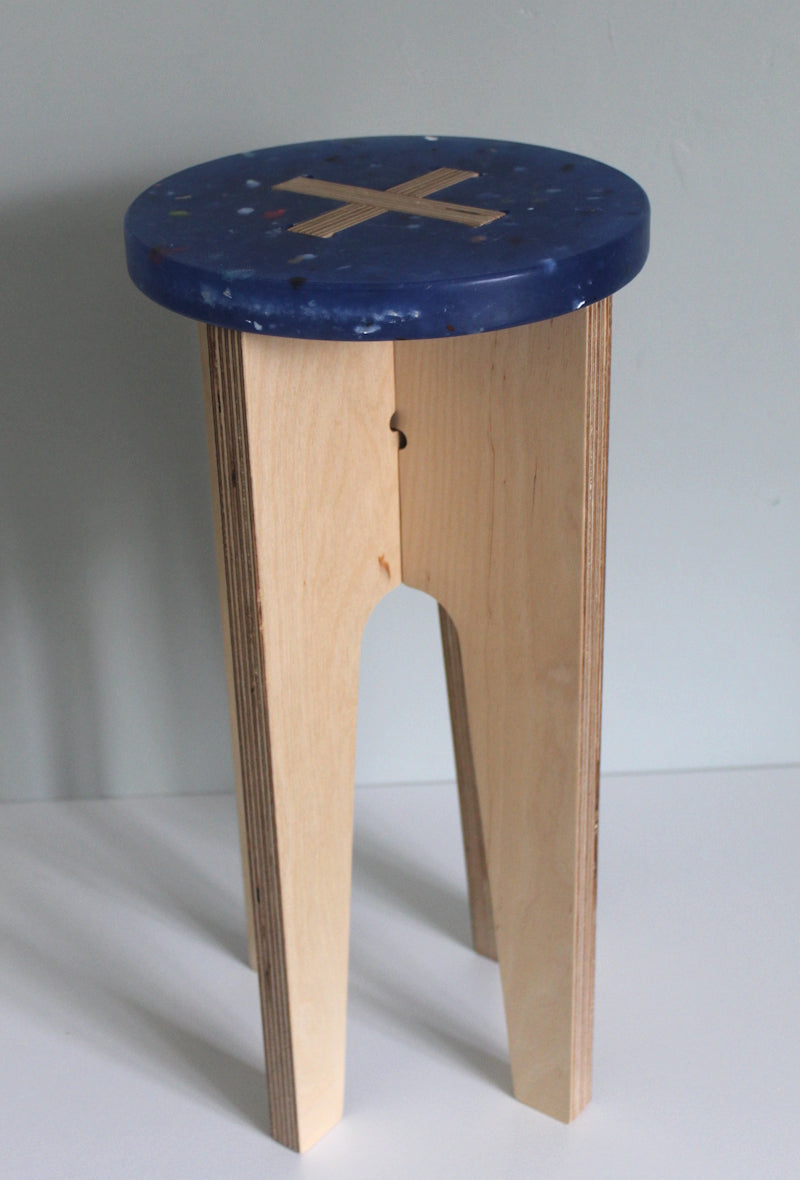 Recycled Plastic Waste Plant Stand, Tall, Blue