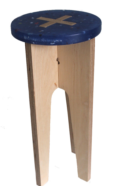 Recycled Plastic Waste Plant Stand, Tall, Blue
