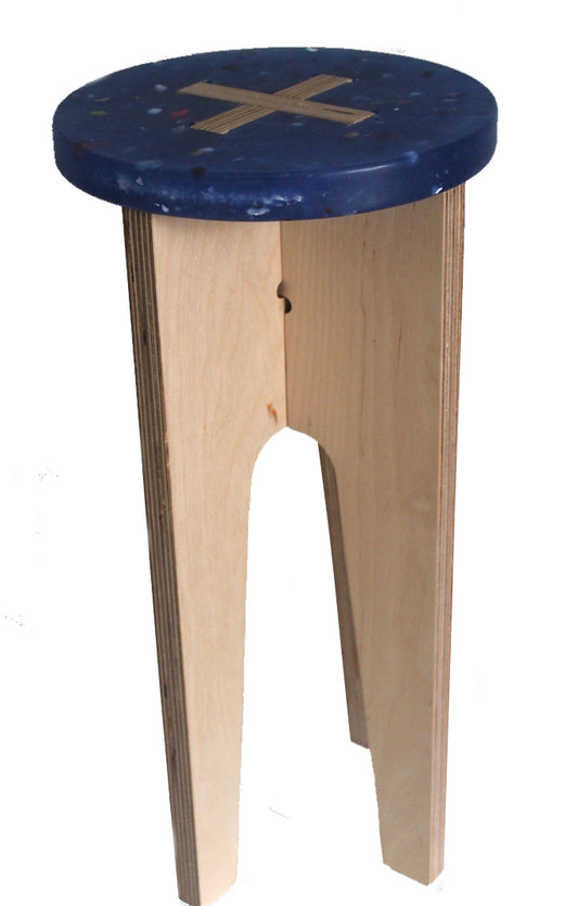Recycled Plastic Waste Plant Stand, Tall, Blue