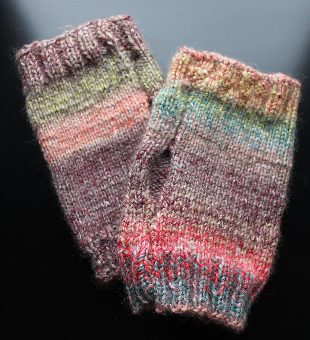 Threadspell Hand Knitted Fingerless Gloves