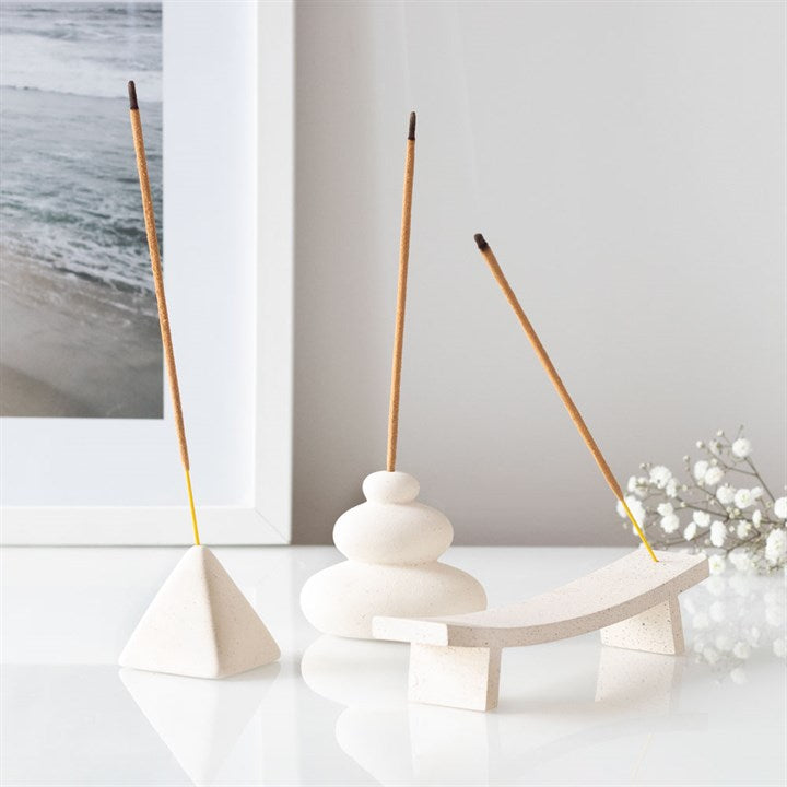 Cream Speckle Ceramic Incense Holder & Ash Catcher