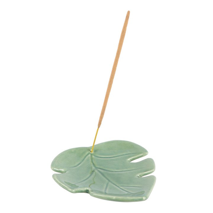 Palm Leaf Ceramic Incense Holder