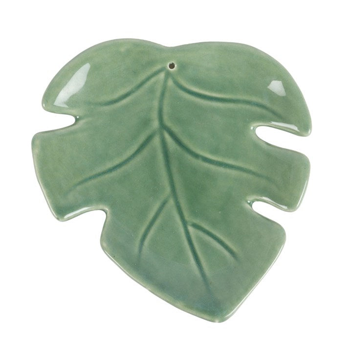 Palm Leaf Ceramic Incense Holder