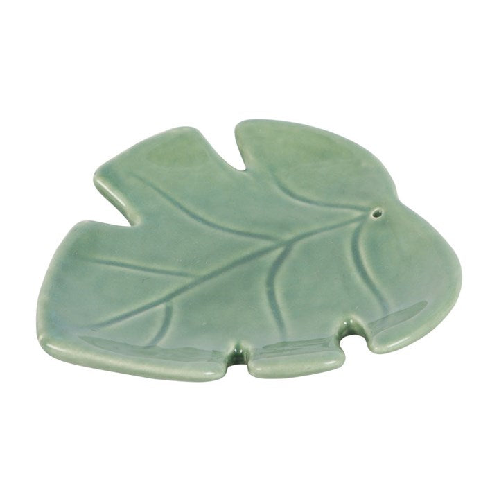 Palm Leaf Ceramic Incense Holder