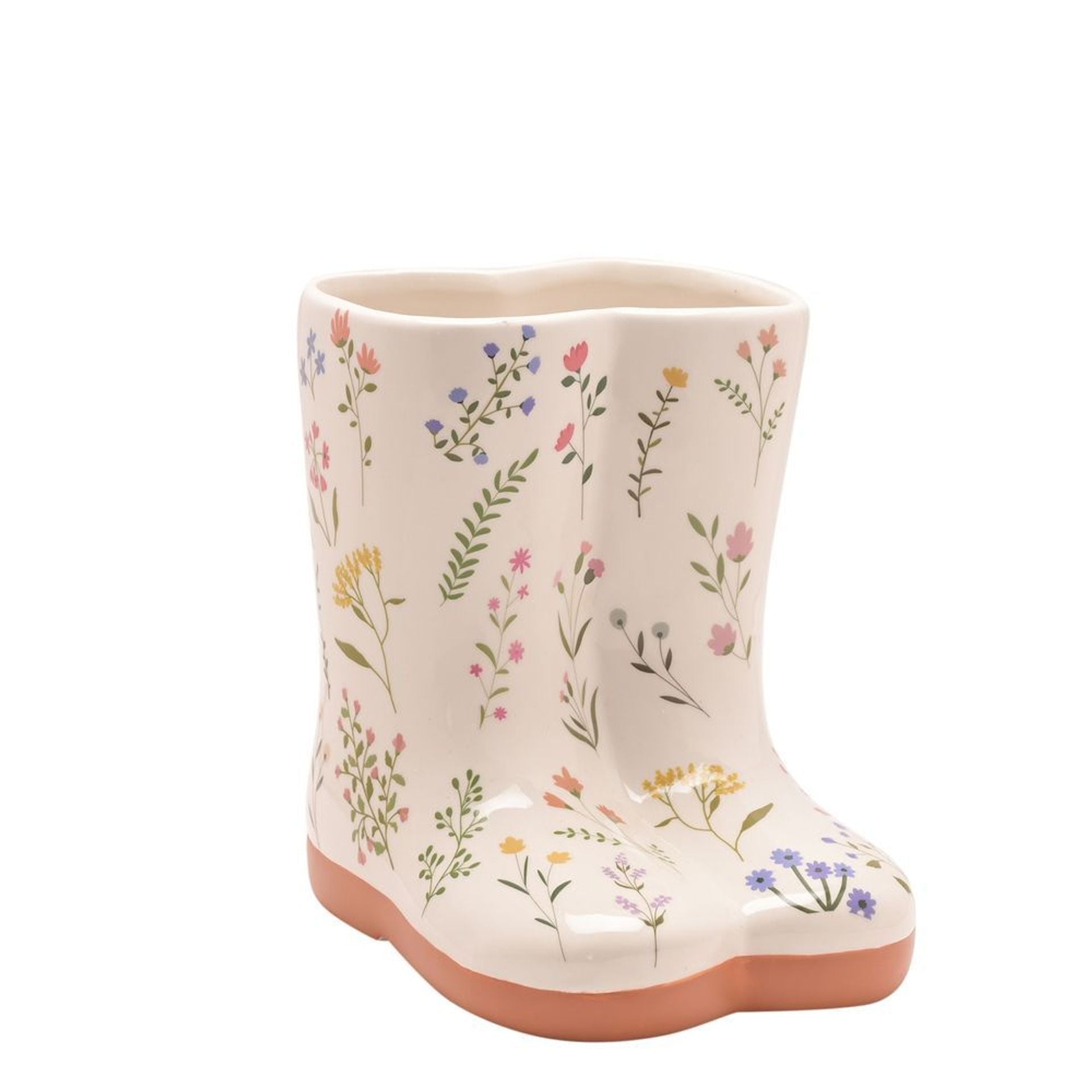 Ceramic Floral Wellies Vase