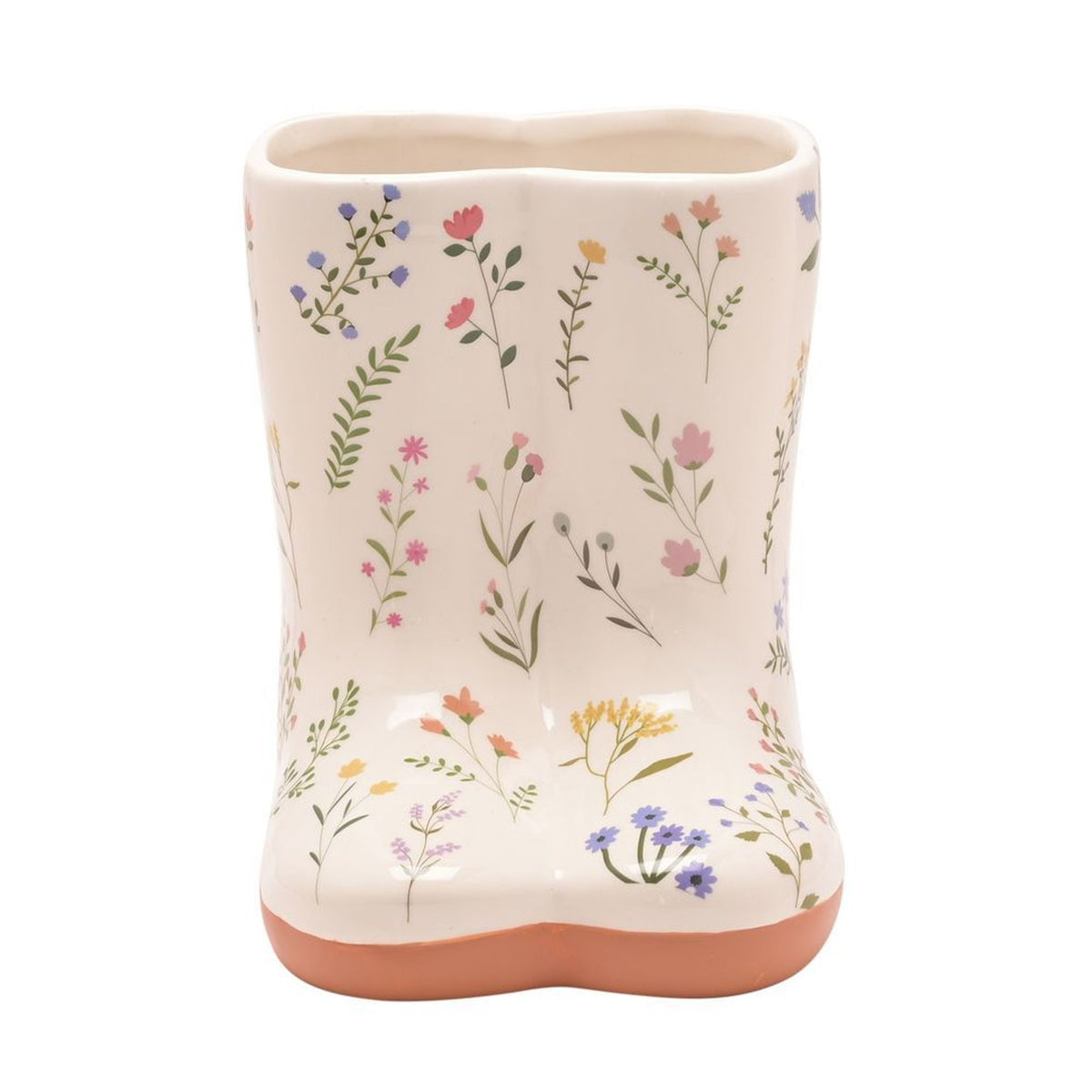 Ceramic Floral Wellies Vase