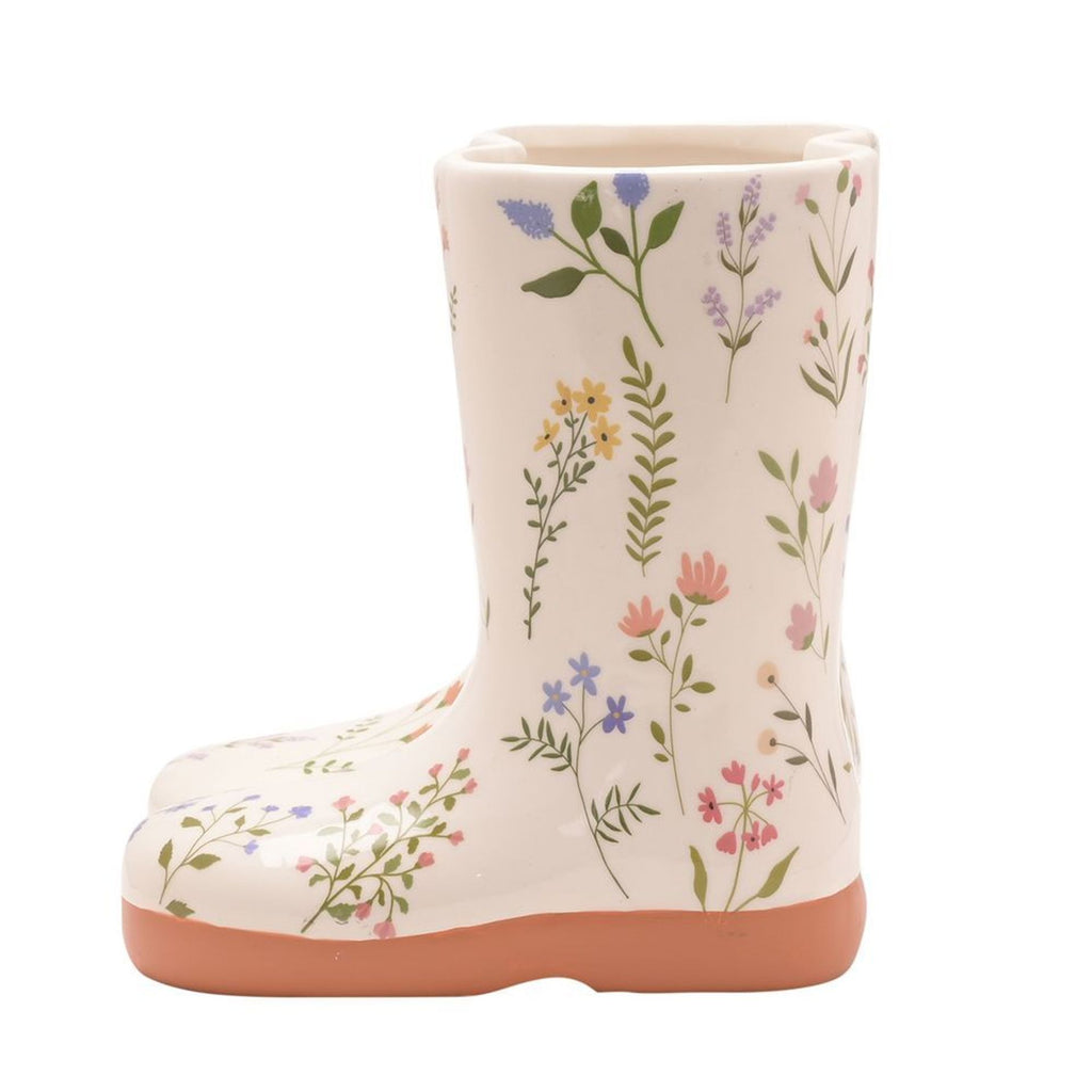 Ceramic Floral Wellies Vase