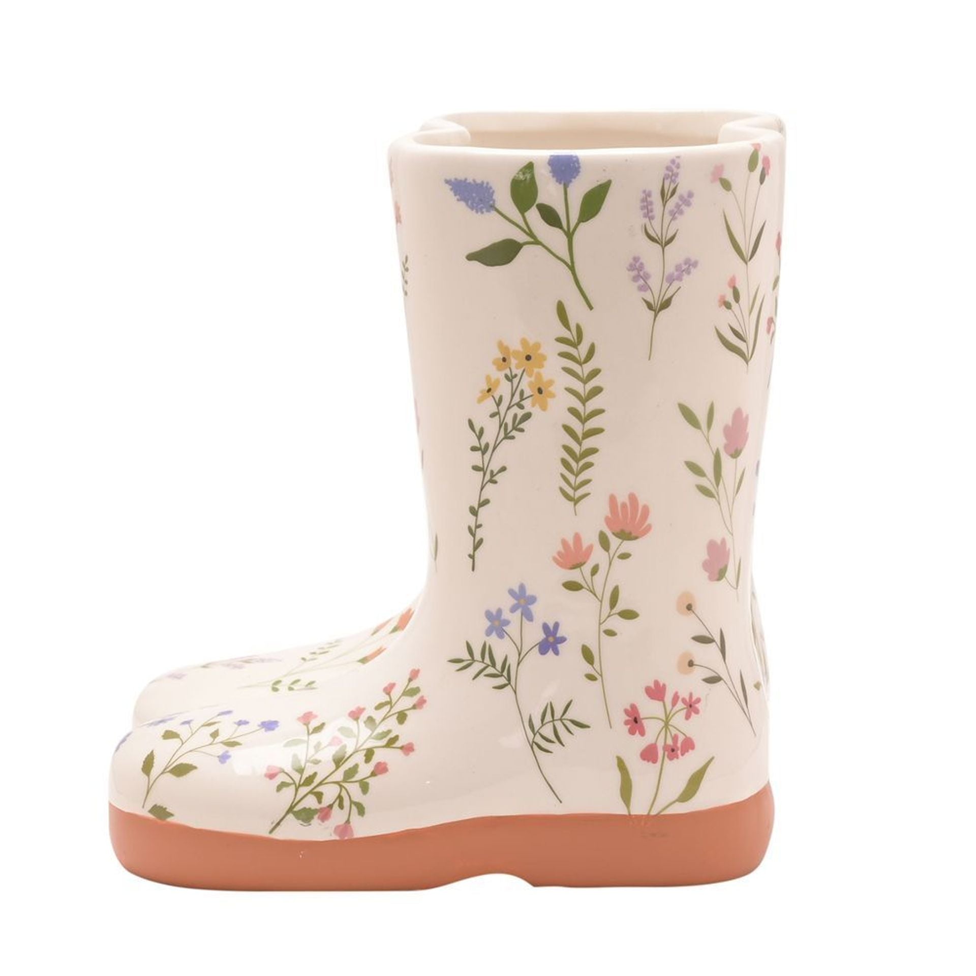 Ceramic Floral Wellies Vase