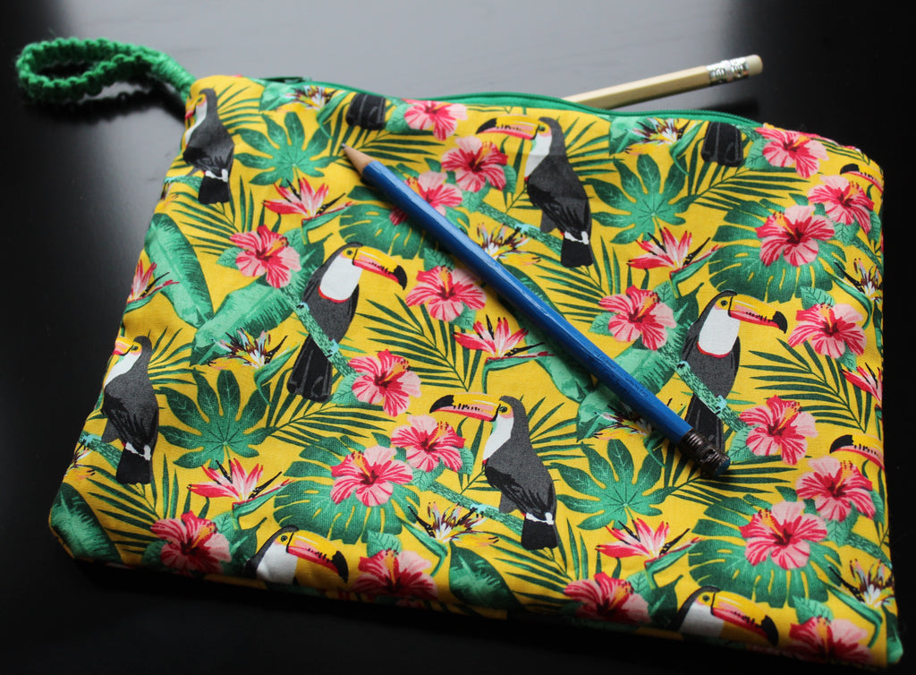 Tropical Toucan - Handmade Zip Pouch