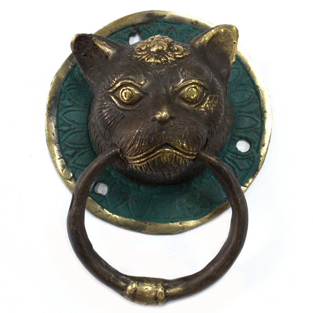 Brass Door Knocker - Cat's Head