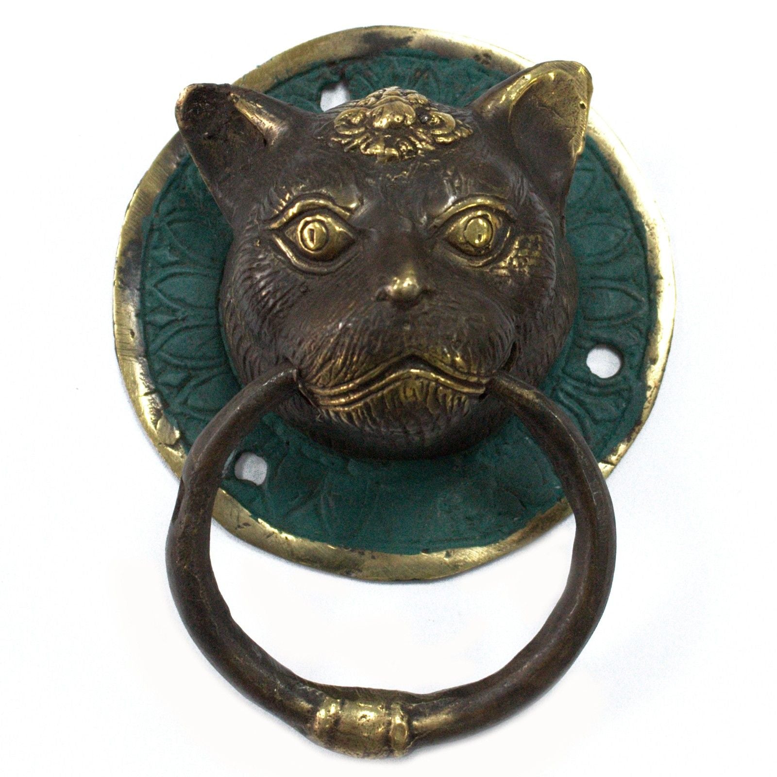 Brass Door Knocker - Cat's Head