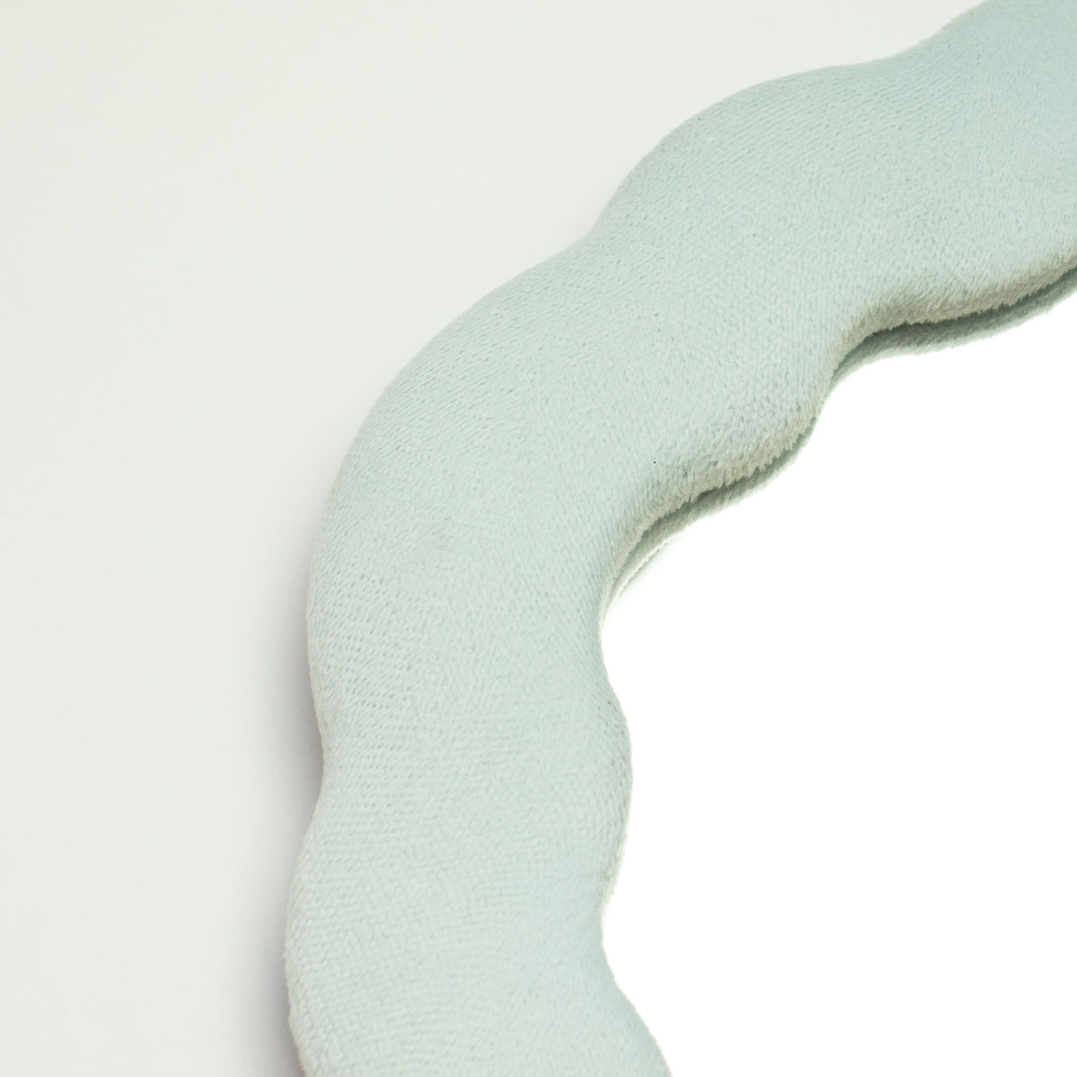Cloud Blue Soft Squiggly Mirror detail on a light gray background