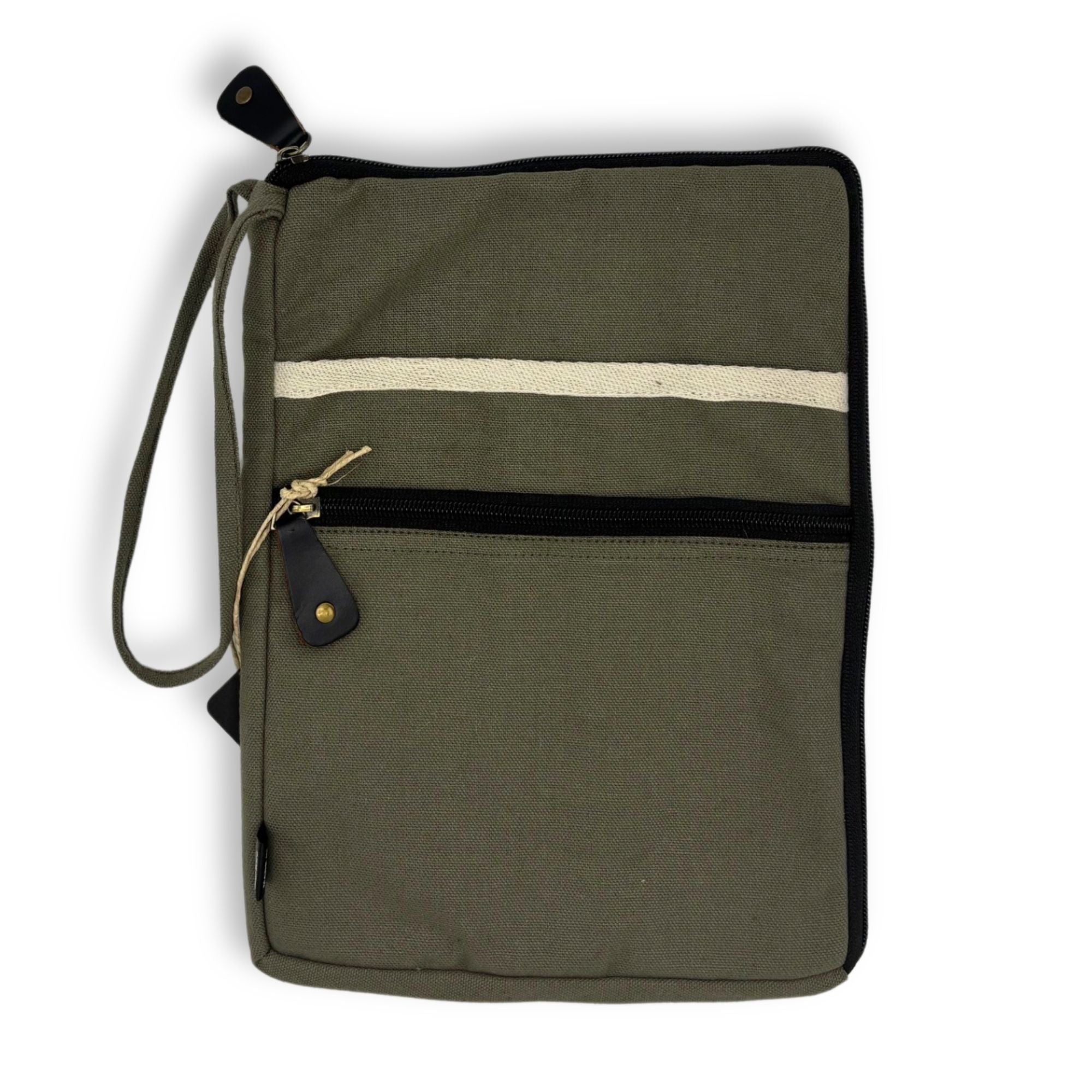 Canvas Travel Laptop Pouch - Olive