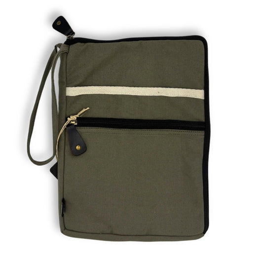 Canvas Travel Tablet Pouch - Olive